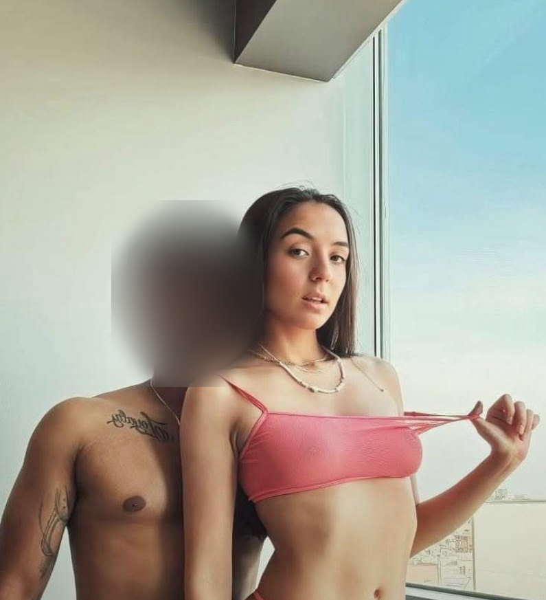Lust Trip couple teaser — female model clear, male face blurred, adults 18+